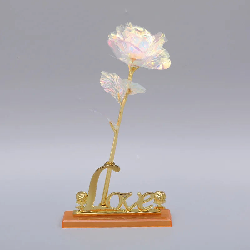 Ewige Galaxie-Rose, 24K Goldfolien-Blume, künstliche Kunststoffrosen, Valentinstagsgeschenk, Schönheit, goldene Blumen für Hochzeitsdekoration