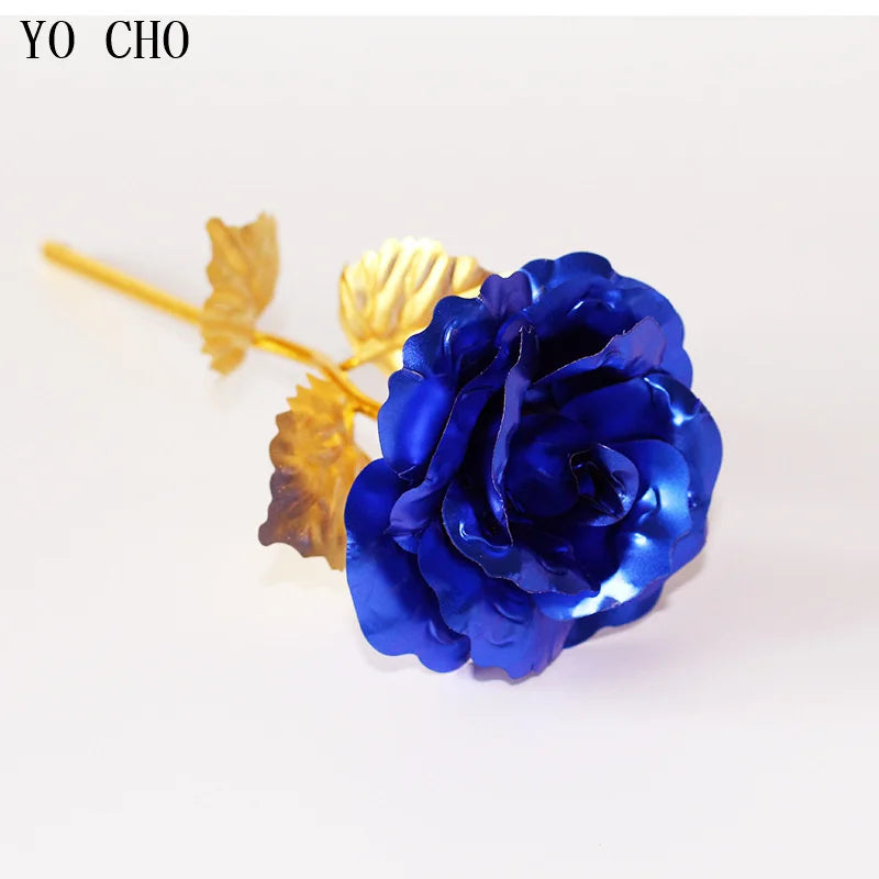 Ewige Galaxie-Rose, 24K Goldfolien-Blume, künstliche Kunststoffrosen, Valentinstagsgeschenk, Schönheit, goldene Blumen für Hochzeitsdekoration