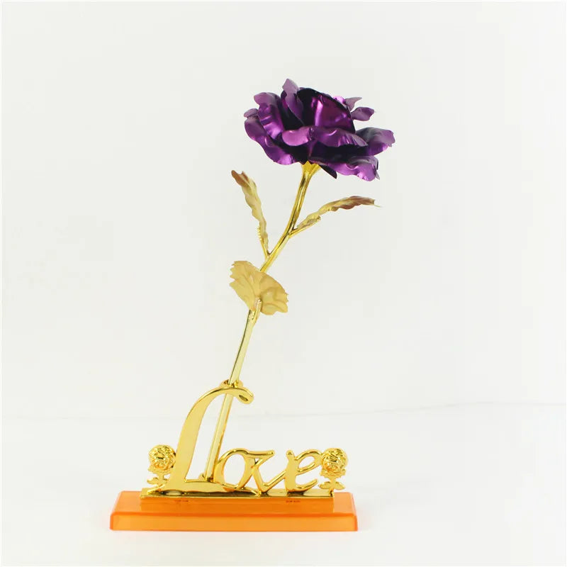 Ewige Galaxie-Rose, 24K Goldfolien-Blume, künstliche Kunststoffrosen, Valentinstagsgeschenk, Schönheit, goldene Blumen für Hochzeitsdekoration