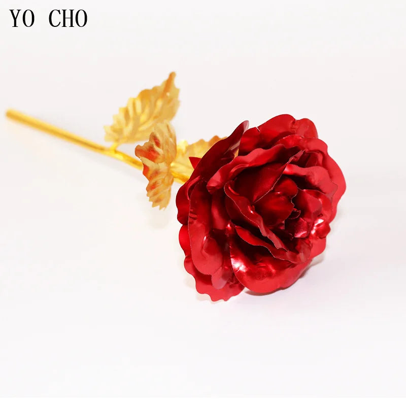 Ewige Galaxie-Rose, 24K Goldfolien-Blume, künstliche Kunststoffrosen, Valentinstagsgeschenk, Schönheit, goldene Blumen für Hochzeitsdekoration
