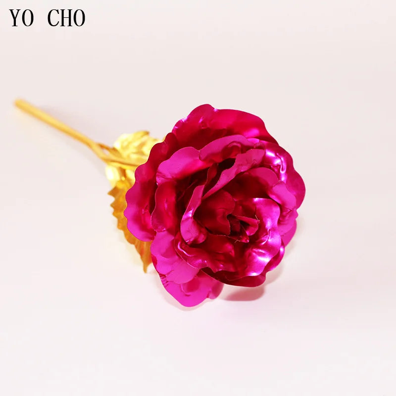 Ewige Galaxie-Rose, 24K Goldfolien-Blume, künstliche Kunststoffrosen, Valentinstagsgeschenk, Schönheit, goldene Blumen für Hochzeitsdekoration