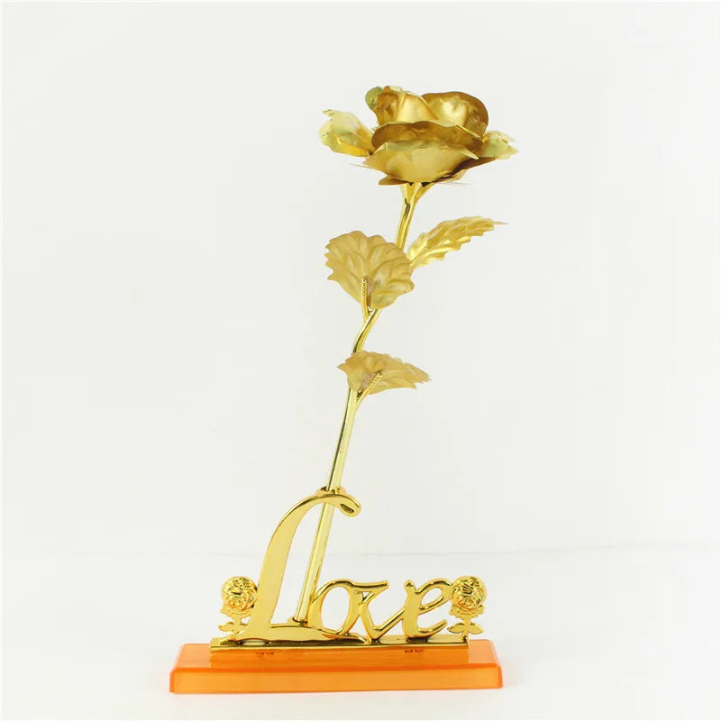 Ewige Galaxie-Rose, 24K Goldfolien-Blume, künstliche Kunststoffrosen, Valentinstagsgeschenk, Schönheit, goldene Blumen für Hochzeitsdekoration