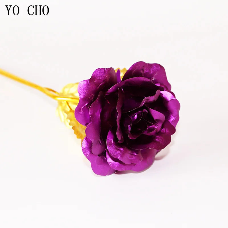 Ewige Galaxie-Rose, 24K Goldfolien-Blume, künstliche Kunststoffrosen, Valentinstagsgeschenk, Schönheit, goldene Blumen für Hochzeitsdekoration