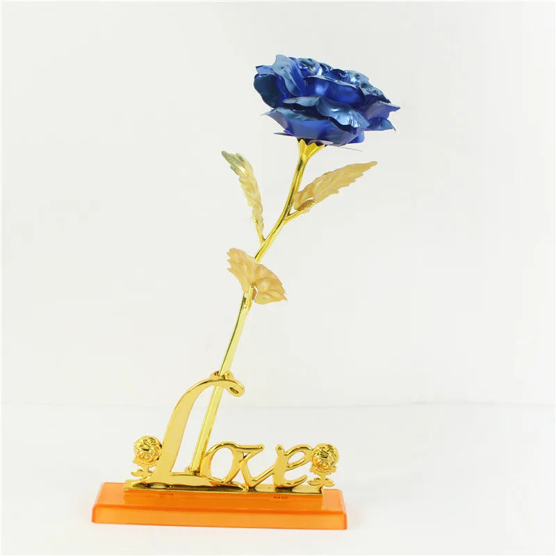 Ewige Galaxie-Rose, 24K Goldfolien-Blume, künstliche Kunststoffrosen, Valentinstagsgeschenk, Schönheit, goldene Blumen für Hochzeitsdekoration