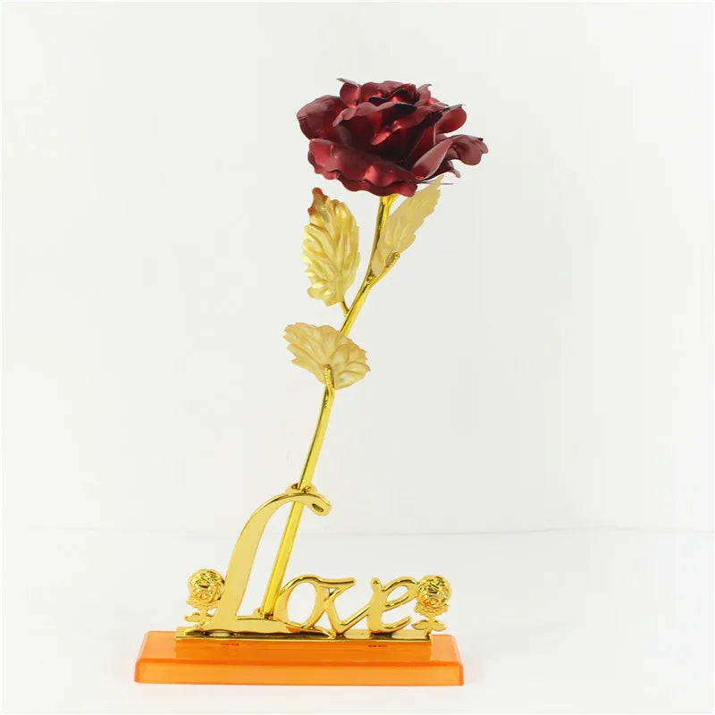 Ewige Galaxie-Rose, 24K Goldfolien-Blume, künstliche Kunststoffrosen, Valentinstagsgeschenk, Schönheit, goldene Blumen für Hochzeitsdekoration