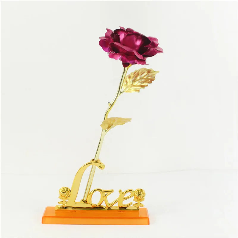 Ewige Galaxie-Rose, 24K Goldfolien-Blume, künstliche Kunststoffrosen, Valentinstagsgeschenk, Schönheit, goldene Blumen für Hochzeitsdekoration