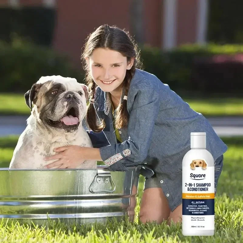 300ml Deodorizing Pet Shampoo Conditioner Natural Moisturizing Formula with PH Balance Dogs Cats Gentle Hypoallergenic Bath Foam