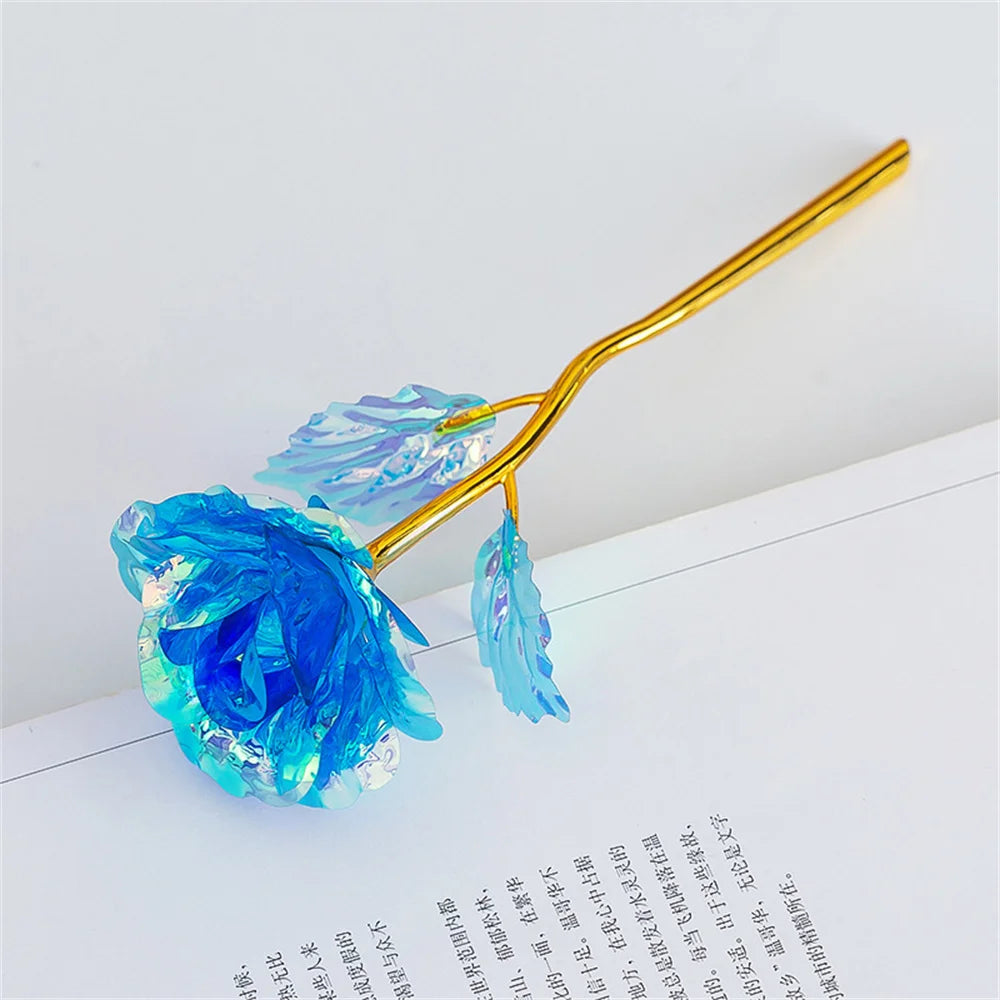18 cm 24k vergoldete Rosenblüte Valentinstagsgeschenk künstliche Rosen Folienrosen Party Hochzeitsdekoration Festtagsgeschenk