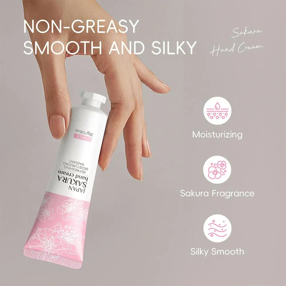 Sakura Hand Cream Skin Soften Nourish Hydrating Anti-drying Deep Repairing Smoothing Hand Care Cracked Repair Products