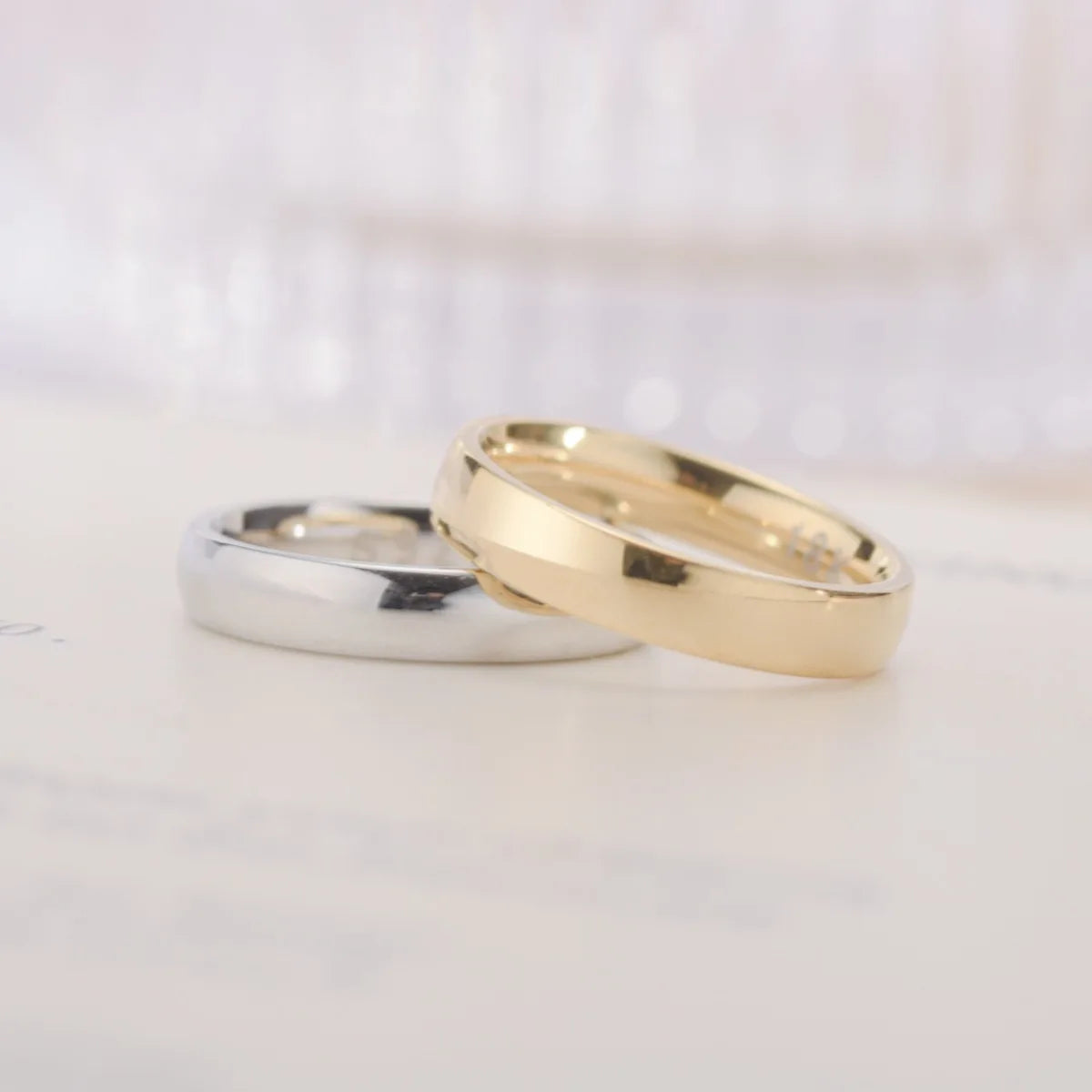 Goldfarbener Ring, modisch, schlicht, Damenring, Partnerring, Ehering, Verlobungsring, Schmuckgeschenk