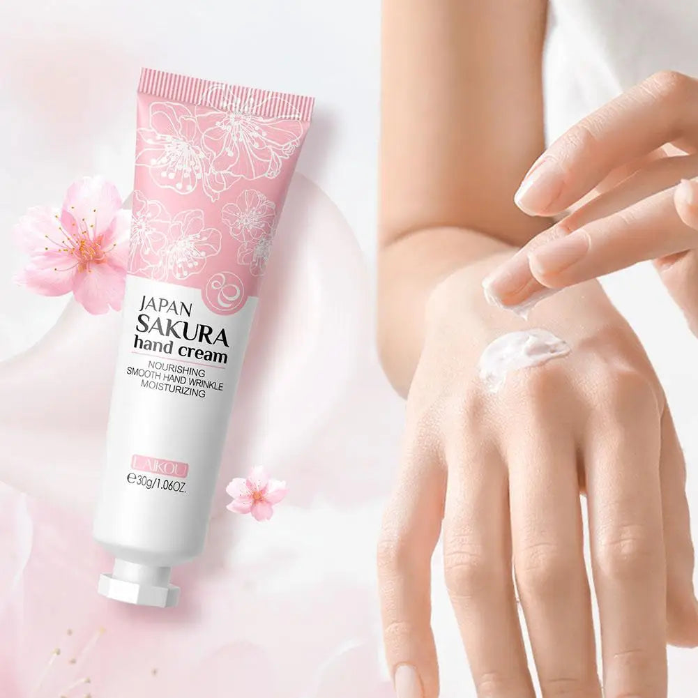 Sakura Hand Cream Skin Soften Nourish Hydrating Anti-drying Deep Repairing Smoothing Hand Care Cracked Repair Products