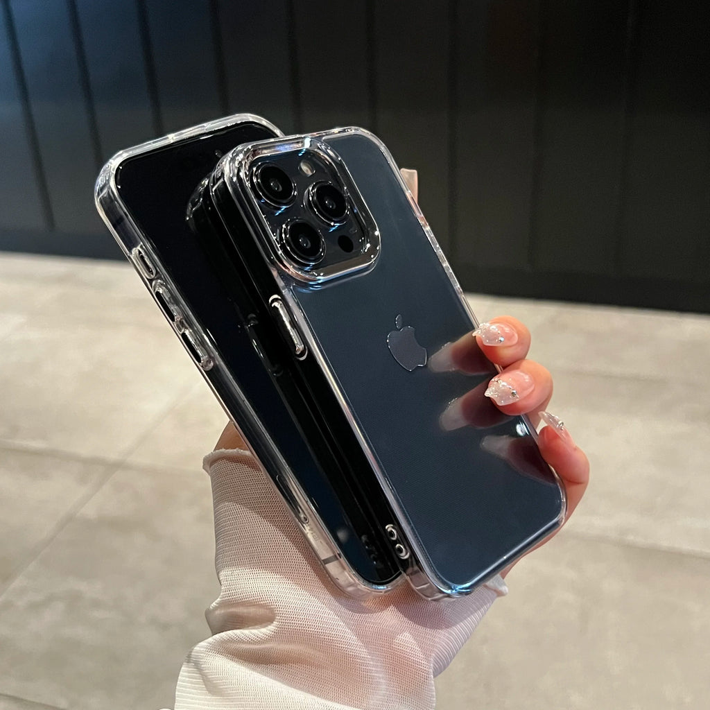 Luxury Clear Silicone Phone Case For iPhone 18 17 Pro Max 11 13 16 15 14 12 Air Shockproof Transparent Bumper Back Cover