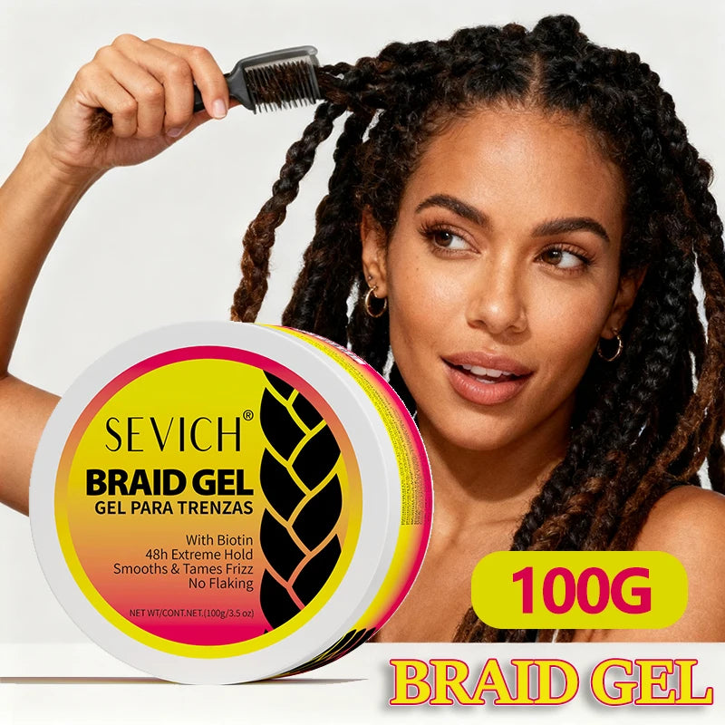 Hair Braiding Gel Hair Styling Wax Long-lasting Braiding Gel for Defined Braids Frizz Edges Hair Control Cream Hold All-day Lock