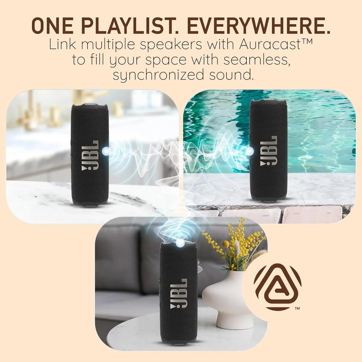 JBL Flip 7 Portable Bluetooth Speaker Waterproof Drop Proof AI Boost Sound 16H Playtime PushLock Interchangeable Accessories