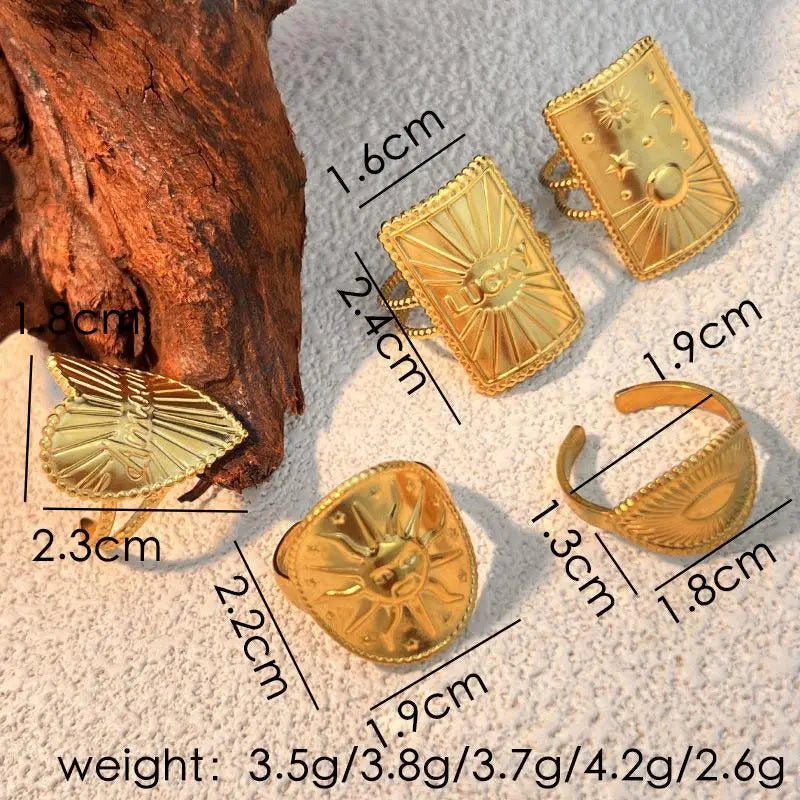18K Stainless Steel Rings for Women Men Gold Color Never Fade Luxury Classic Rings Wedding Couple Rings Jewelry Free Shipping