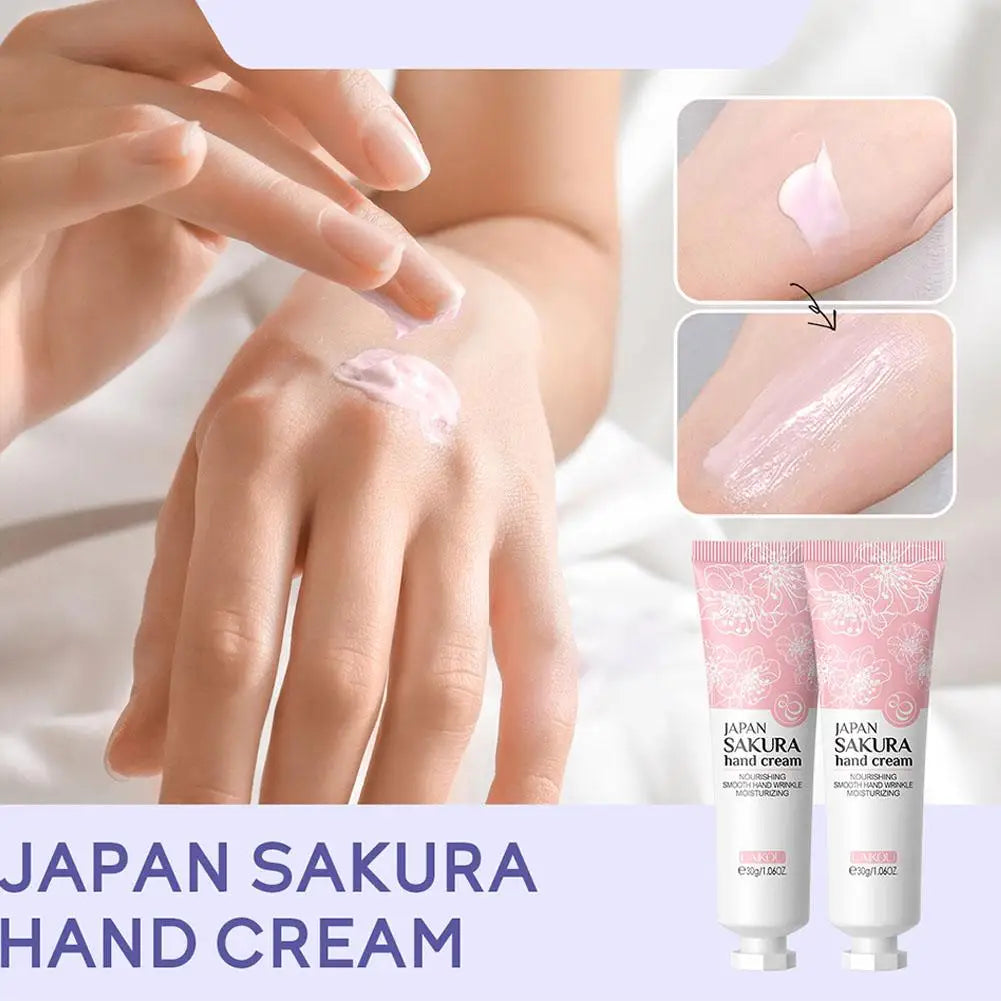Sakura Hand Cream Skin Soften Nourish Hydrating Anti-drying Deep Repairing Smoothing Hand Care Cracked Repair Products