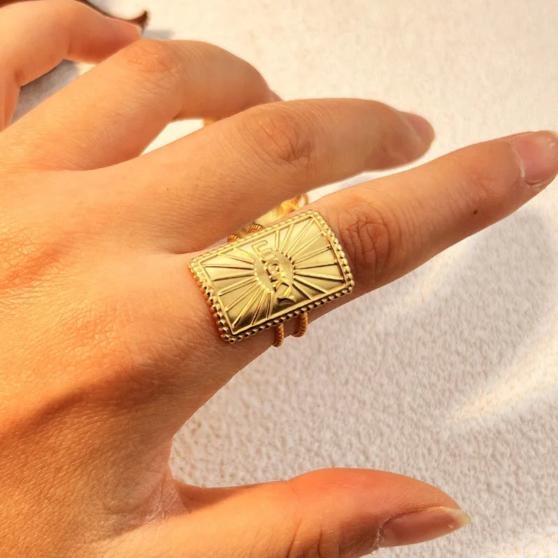 18K Edelstahlringe für Damen und Herren, goldfarben, verblassen nie, luxuriöse klassische Ringe, Eheringe, Partnerringe, Schmuck, kostenloser Versand