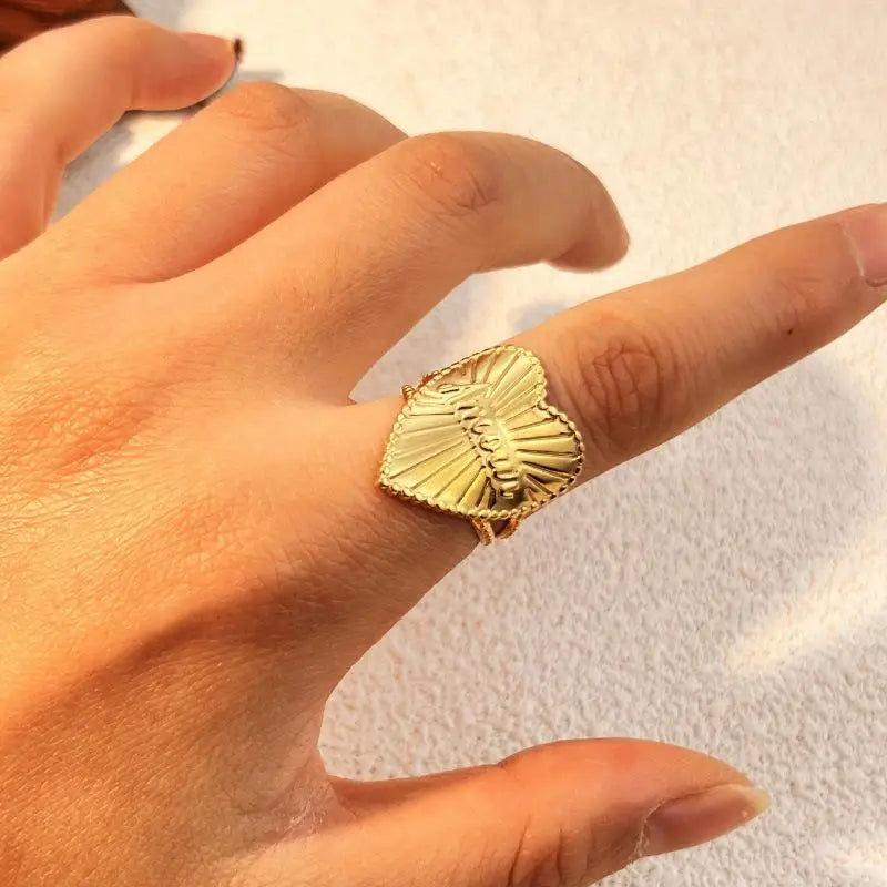 18K Edelstahlringe für Damen und Herren, goldfarben, verblassen nie, luxuriöse klassische Ringe, Eheringe, Partnerringe, Schmuck, kostenloser Versand