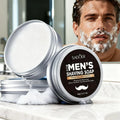 Men's Shaving Soap, Containing Mint Extract and Olive Fruit Oil. The Foam Is Thick and Fine, Making It Easy to Soften the Base of the Beard, Reducing Resistance during Shaving, and Making the Shave Smoother and Sharper.