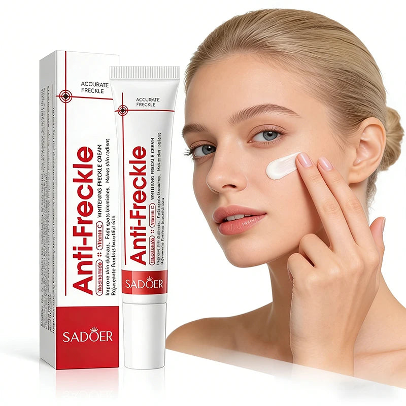 SADOER Anti-Sommersprossen-Creme, aufhellende Gesichtscreme, Anti-Aging-Feuchtigkeitspflege zur Entfernung von Pigmentflecken und Sommersprossen, Gesichtspflege