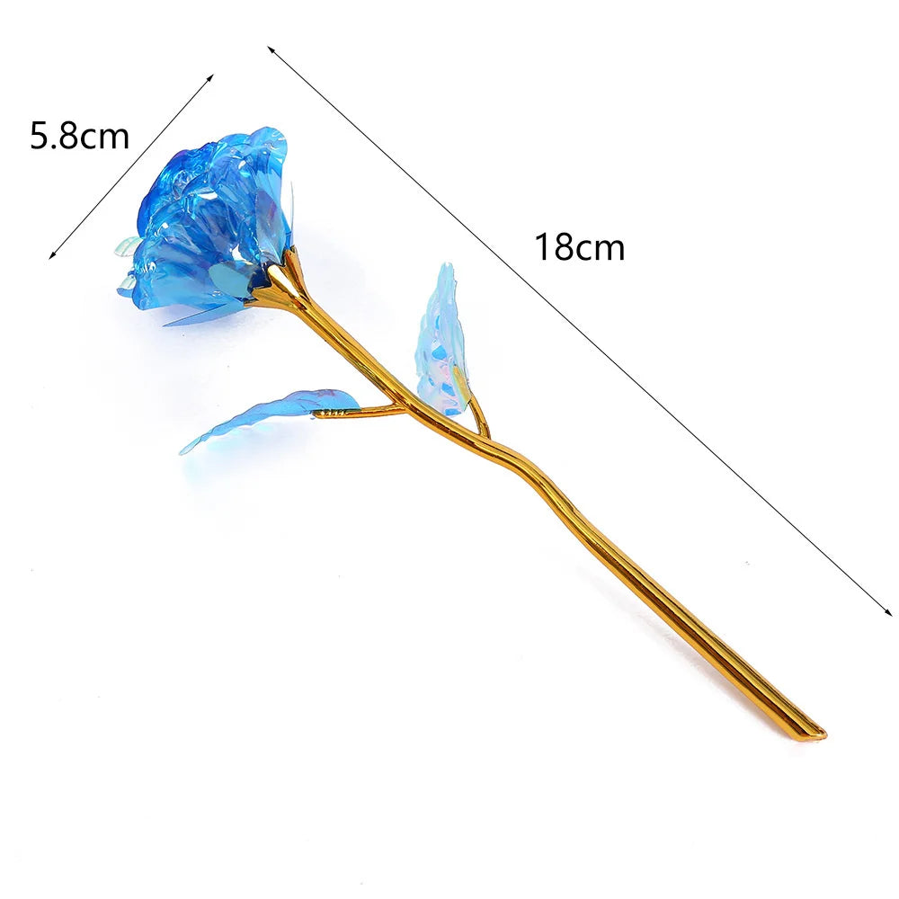 18 cm 24k vergoldete Rosenblüte Valentinstagsgeschenk künstliche Rosen Folienrosen Party Hochzeitsdekoration Festtagsgeschenk