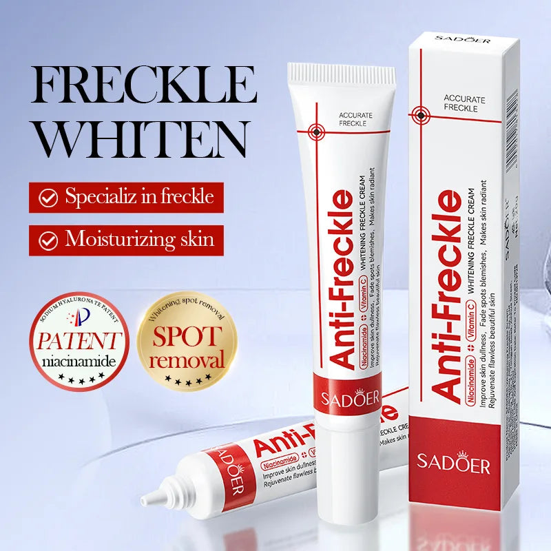 SADOER Anti-Sommersprossen-Creme, aufhellende Gesichtscreme, Anti-Aging-Feuchtigkeitspflege zur Entfernung von Pigmentflecken und Sommersprossen, Gesichtspflege