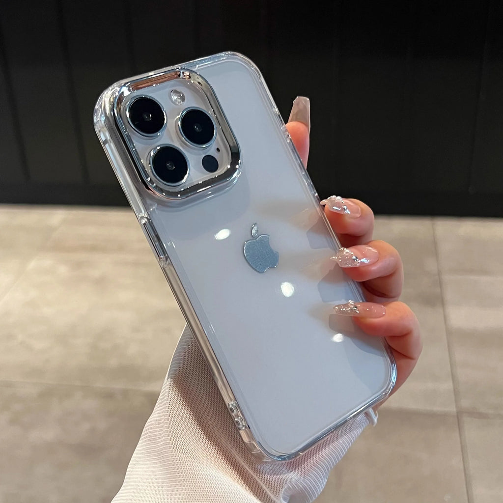 Luxury Clear Silicone Phone Case For iPhone 18 17 Pro Max 11 13 16 15 14 12 Air Shockproof Transparent Bumper Back Cover