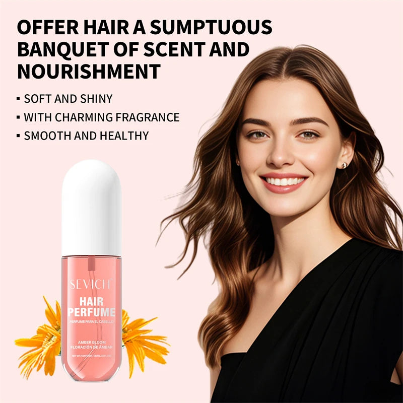 80 ml Haarparfüm, langanhaltender natürlicher Duft, Haarspray-Flüssigkeit mit Pflanzenextrakten, feuchtigkeitsspendende Haarpflege, Haar-Spray für Männer und Frauen