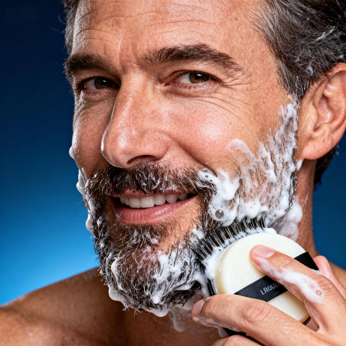 Men's Shaving Soap, Containing Mint Extract and Olive Fruit Oil. The Foam Is Thick and Fine, Making It Easy to Soften the Base of the Beard, Reducing Resistance during Shaving, and Making the Shave Smoother and Sharper.