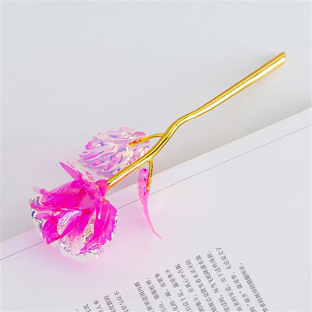 18 cm 24k vergoldete Rosenblüte Valentinstagsgeschenk künstliche Rosen Folienrosen Party Hochzeitsdekoration Festtagsgeschenk