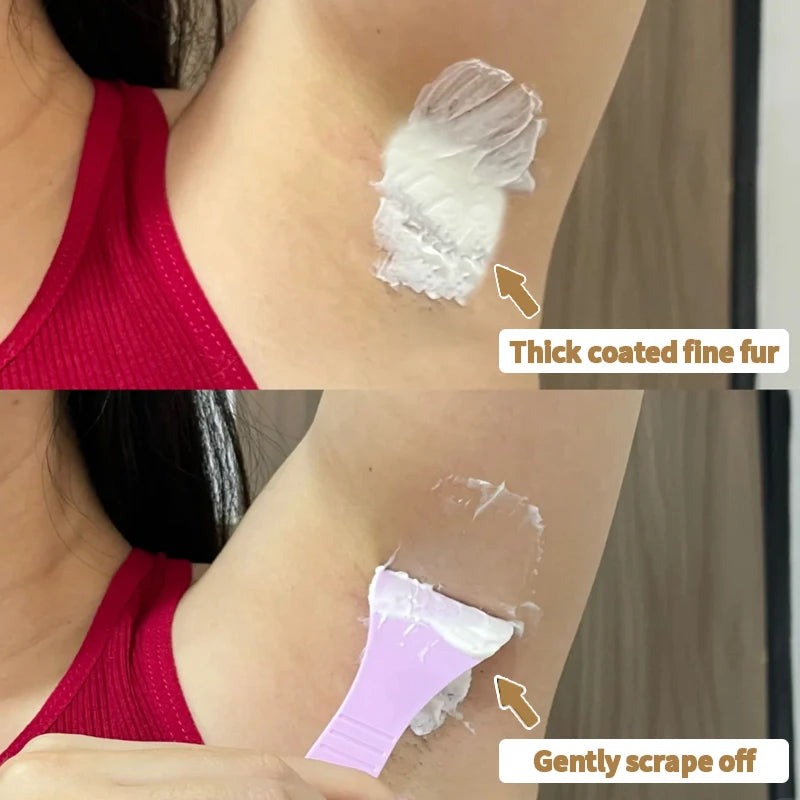 150g Large Capacity Coconut-Scented Hair Removal Cream, Single-Use, Effective for 3 Months, Instant Hair Removal, Non-Irritating, Light Beige, Smooth and Residue-Free, Semi-Permanent, Suitable for Hair Removal on the Face, Li