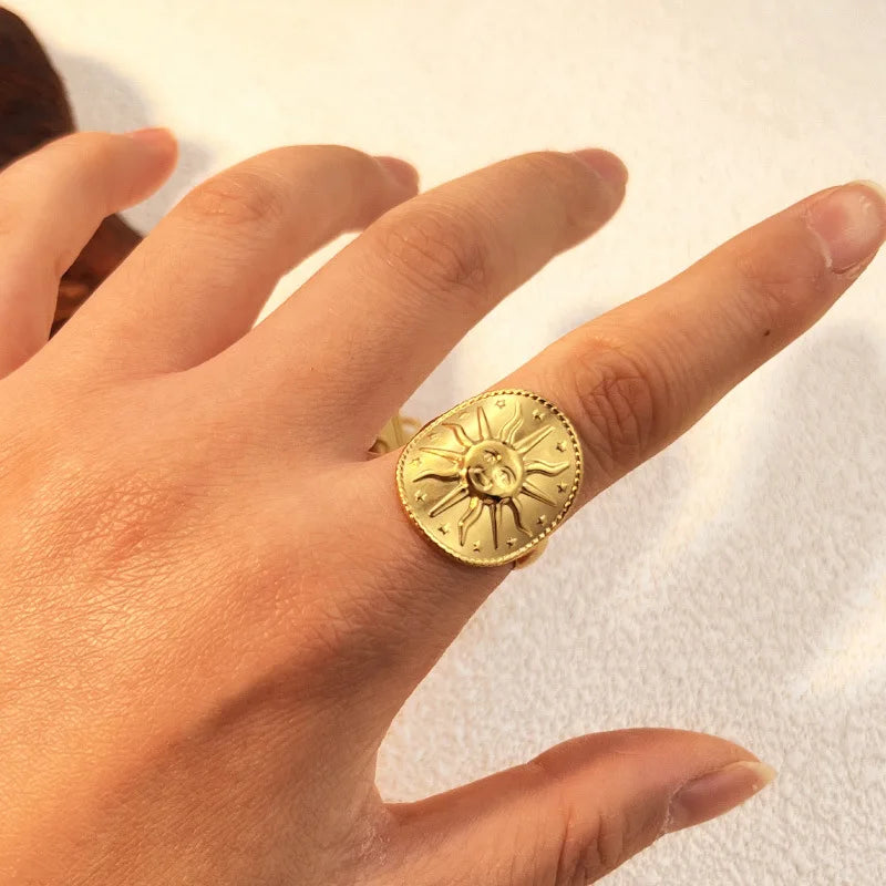 18K Edelstahlringe für Damen und Herren, goldfarben, verblassen nie, luxuriöse klassische Ringe, Eheringe, Partnerringe, Schmuck, kostenloser Versand