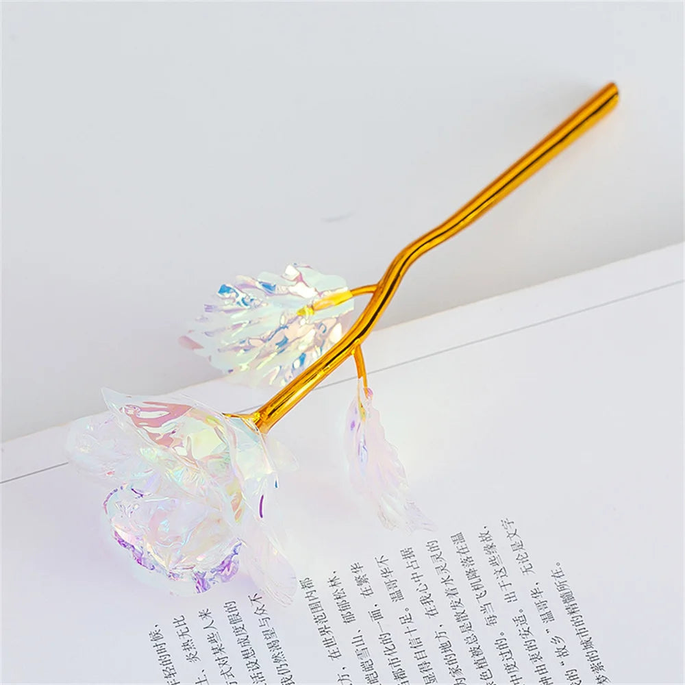 18 cm 24k vergoldete Rosenblüte Valentinstagsgeschenk künstliche Rosen Folienrosen Party Hochzeitsdekoration Festtagsgeschenk