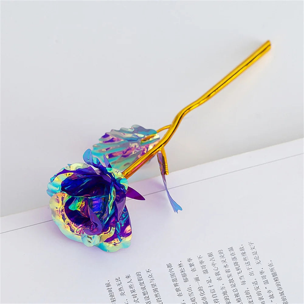 18 cm 24k vergoldete Rosenblüte Valentinstagsgeschenk künstliche Rosen Folienrosen Party Hochzeitsdekoration Festtagsgeschenk
