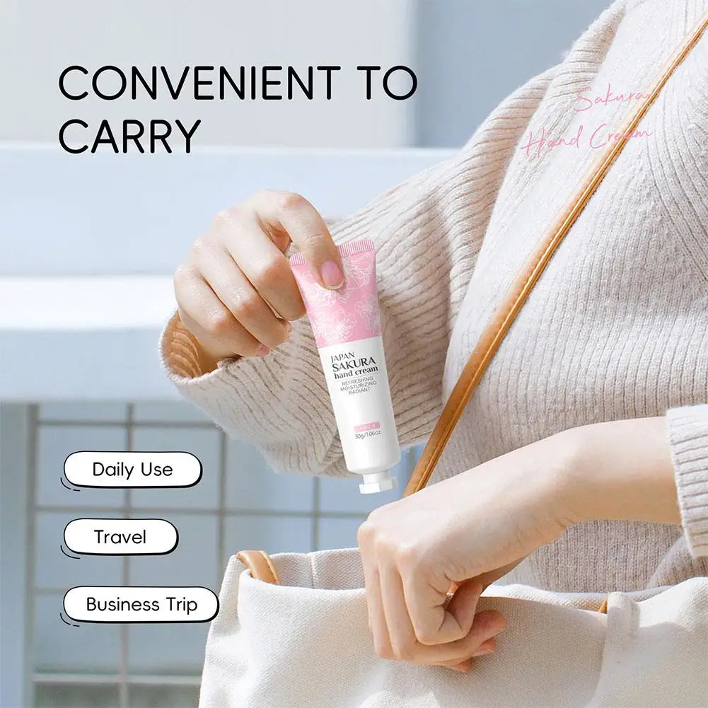Sakura Hand Cream Skin Soften Nourish Hydrating Anti-drying Deep Repairing Smoothing Hand Care Cracked Repair Products